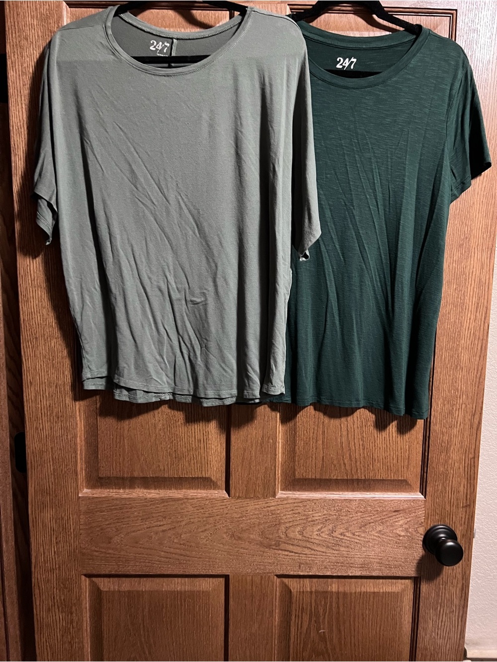 Maurice’s Short Sleeve Tunic Duo - Light Olive & Deep Forest
